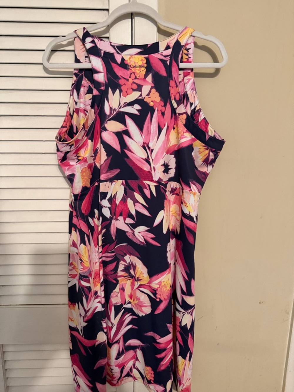 Columbia Floral PFG Tank Dress in Navy, Pink, Yellow - Picture 4 of 4
